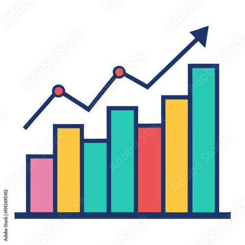 A modern financial growth chart vector art