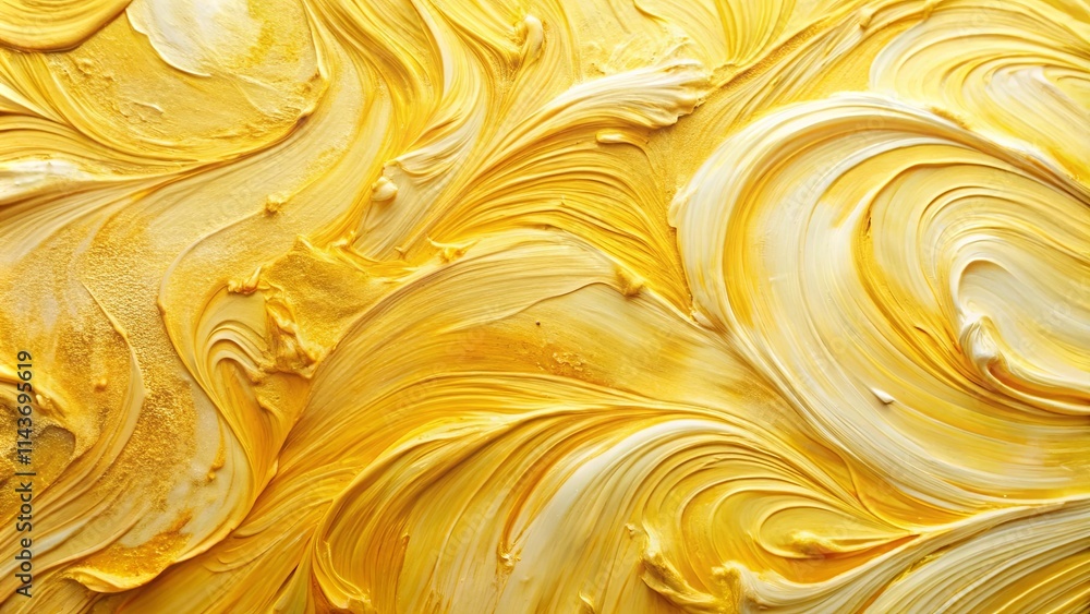 Abstract Swirling Yellow and White Paint Texture Background Abstract Swirling Yellow and White Paint Texture Background