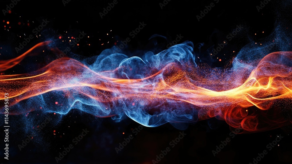 Fototapeta premium A matchstick igniting, the flame in mid-spark, with a dark backdrop highlighting the energy.