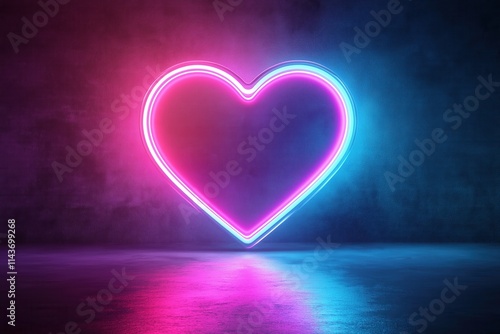 glowing in the dark neon heart