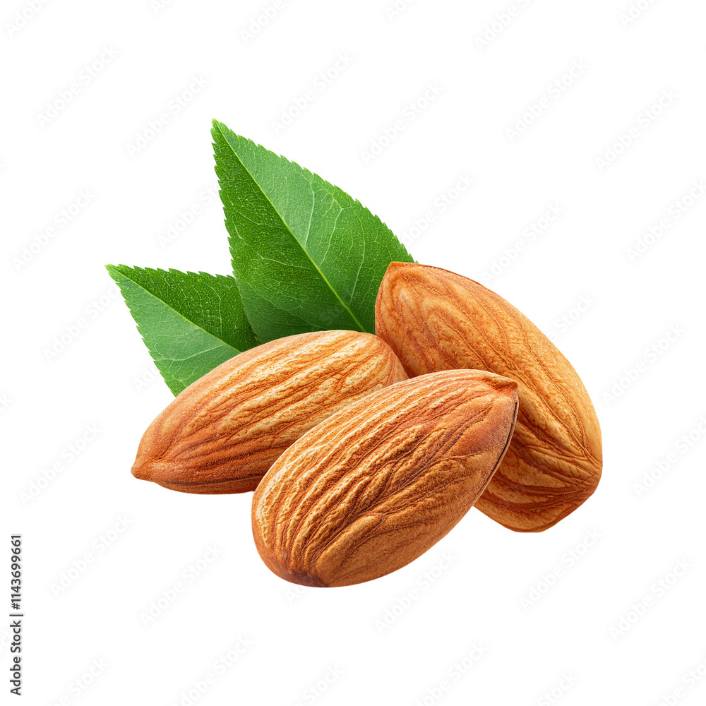 Peeled Almond nut on transparent background Peeled Almond nut on transparent background