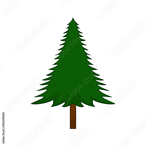 Vector illustration of a fir tree in winter