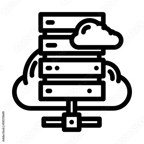 cloud computing industry 4 line icon vector. cloud computing industry 4 sign. isolated contour symbol black illustration