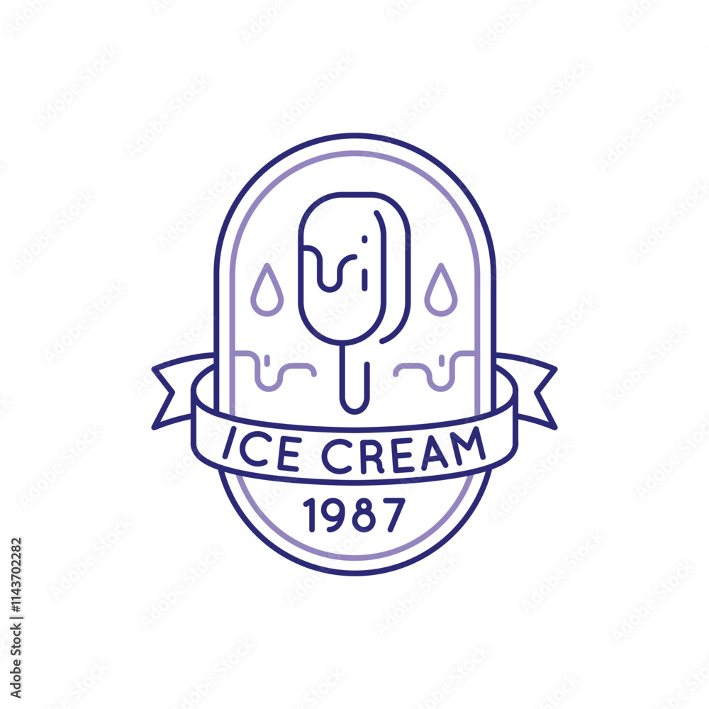 Simple Logo with Ice cream icon. Simple logo with ice cream icon for social media, app, and web design. Vector illustration Simple Logo with Ice cream icon. Simple logo with ice cream icon for social media, app, and web design. Vector illustration