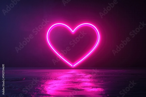 glowing in the dark neon heart