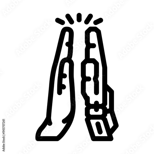 human robot interaction industry 4 line icon vector. human robot interaction industry 4 sign. isolated contour symbol black illustration