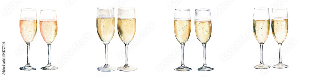 Elegant Champagne Flutes Filled with Bubbly Sparkling Wine for Celebratory Occasions Such as Anniversary Birthday or Holiday Party Elegant Champagne Flutes Filled with Bubbly Sparkling Wine for Celebratory Occasions Such as Anniversary Birthday or Holiday Party