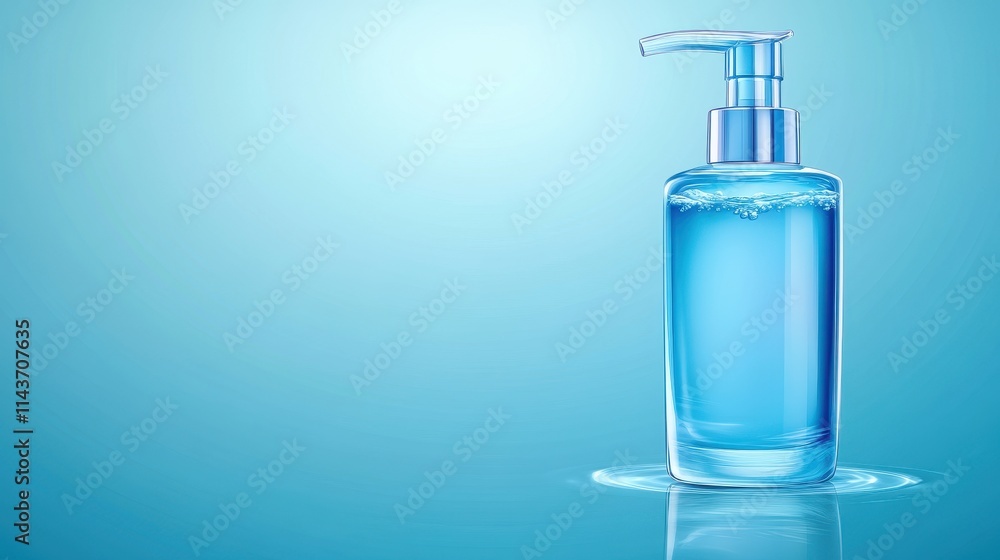 Blue Liquid Soap Bottle with Pump Dispenser Blue Liquid Soap Bottle with Pump Dispenser