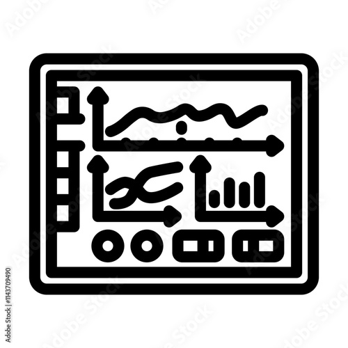 predictive maintenance dashboard industry 4 line icon vector. predictive maintenance dashboard industry 4 sign. isolated contour symbol black illustration
