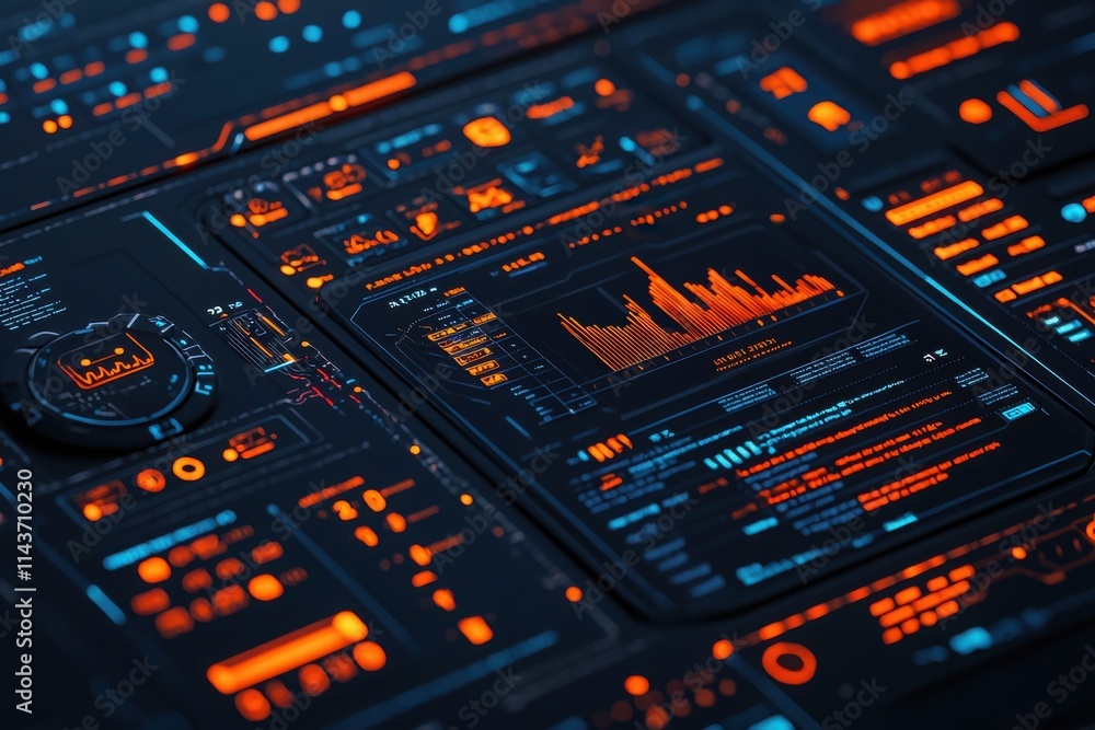 Cybersecurity trends dashboard ai insights in a futuristic space