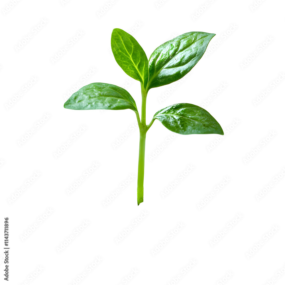 Green Sprout Emerging from Soil, Isolated on White Background Green Sprout Emerging from Soil, Isolated on White Background
