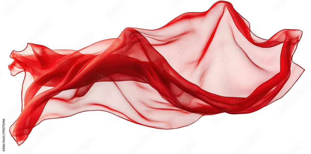 red sheer fabric flowing in the air. isolated on a transparent background red sheer fabric flowing in the air. isolated on a transparent background