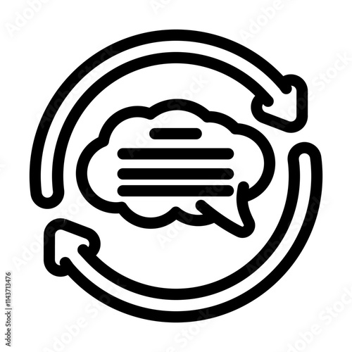 conversation arrows natural language processing nlp line icon vector. conversation arrows natural language processing nlp sign. isolated contour symbol black illustration