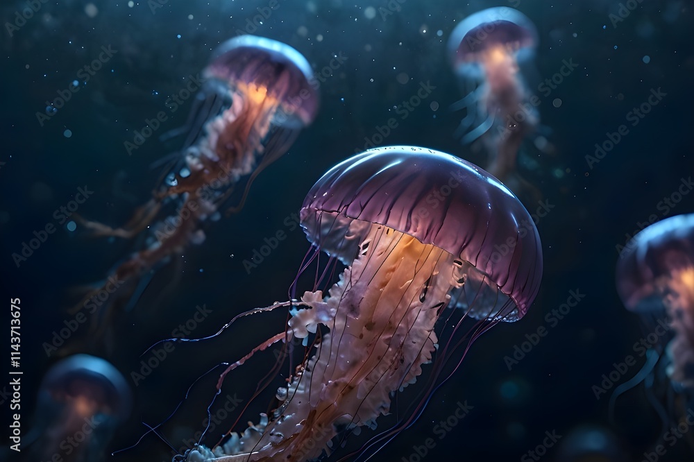 Naklejka premium jelly fish in the water