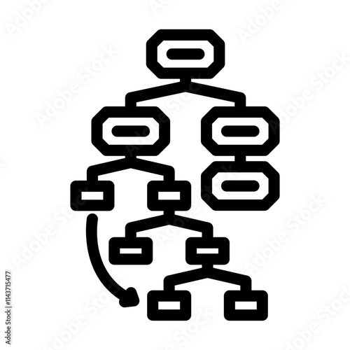 syntax tree natural language processing nlp line icon vector. syntax tree natural language processing nlp sign. isolated contour symbol black illustration