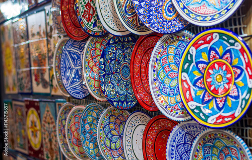 beautiful bright colors in the Middle Eastern markets photo