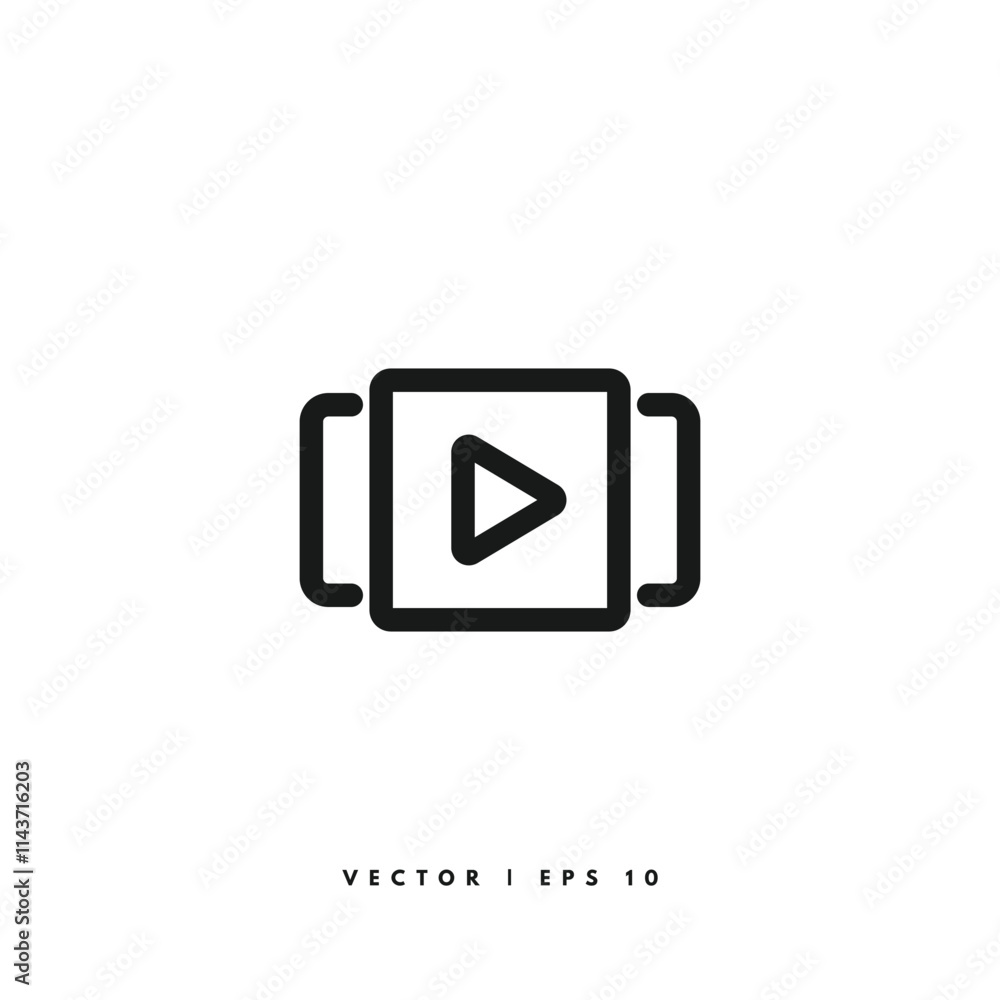 Play Button Icon. Editable Stroke Play Button Icon. Editable Stroke