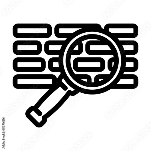 search magnifying glass nlp line icon vector. search magnifying glass nlp sign. isolated contour symbol black illustration