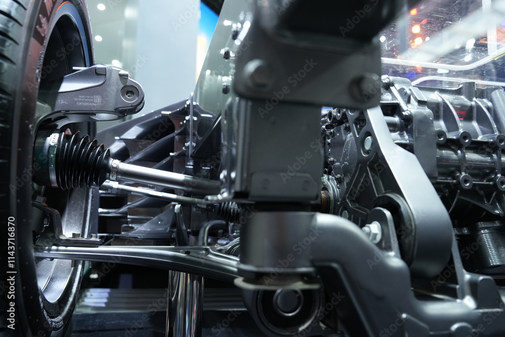 Fototapeta premium Drive shaft assembly in electric trains