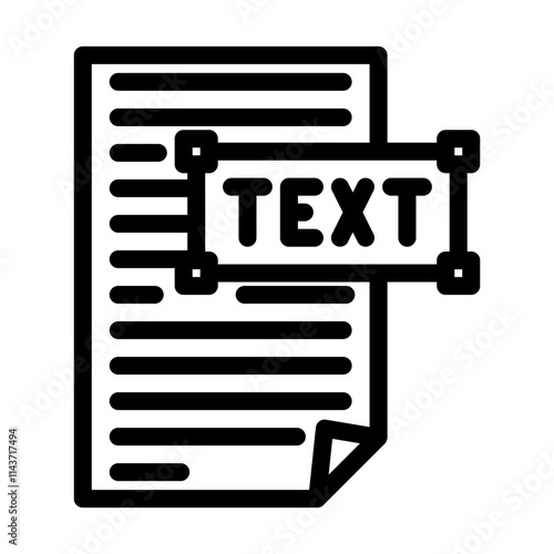 text document natural language processing nlp line icon vector. text document natural language processing nlp sign. isolated contour symbol black illustration