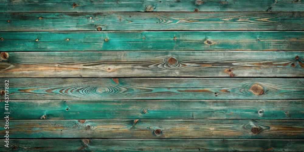 Obraz premium Rustic Weathered Teal Painted Wood Plank Background Texture