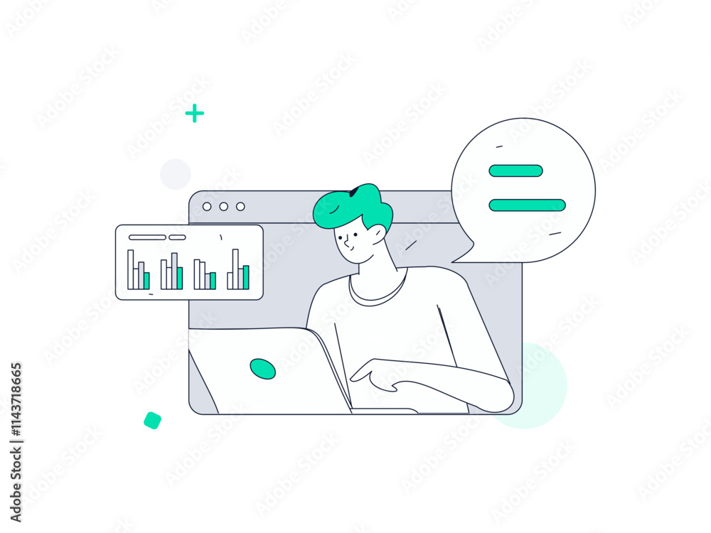 Flat vector illustration of business people operating work scene
Flat vector illustration of business people operating work scene