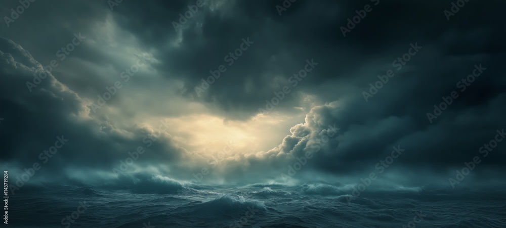 bad weather black cloudy sky with sparkle glowing light in the cloud make ethereal dreamy atmosphere bad weather black cloudy sky with sparkle glowing light in the cloud make ethereal dreamy atmosphere