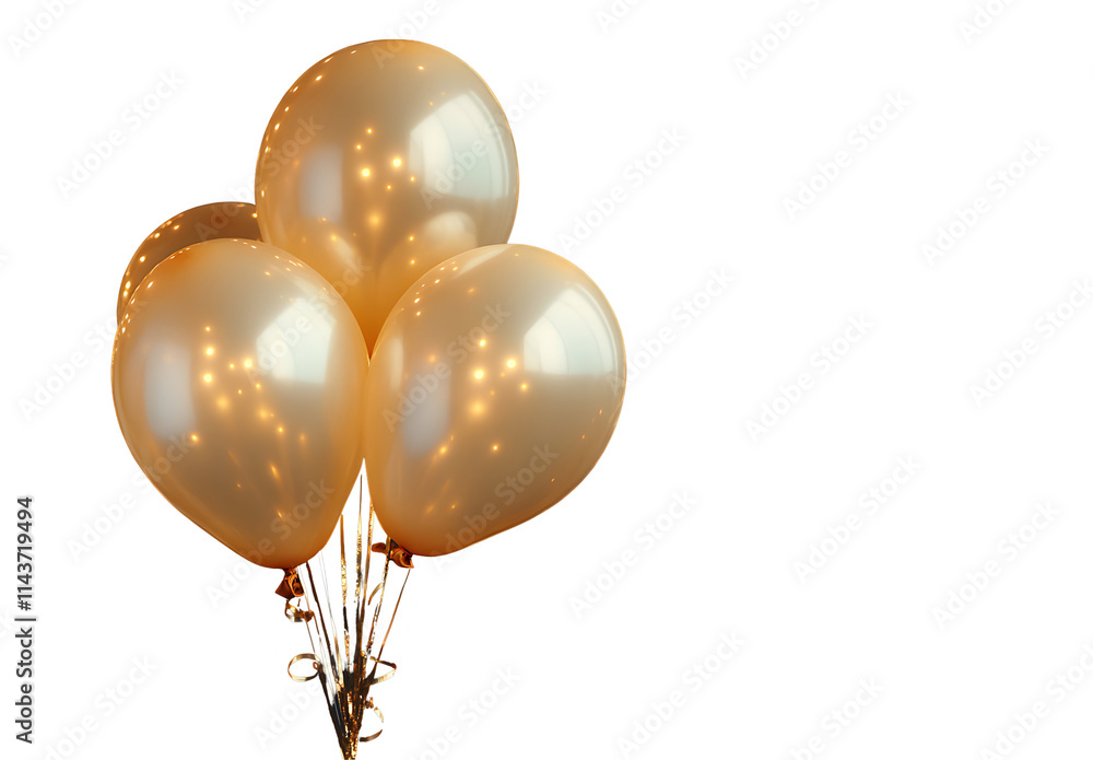 Elegant Pearl Balloons Isolated on Dark Background with Bokeh Lights Elegant Pearl Balloons Isolated on Dark Background with Bokeh Lights