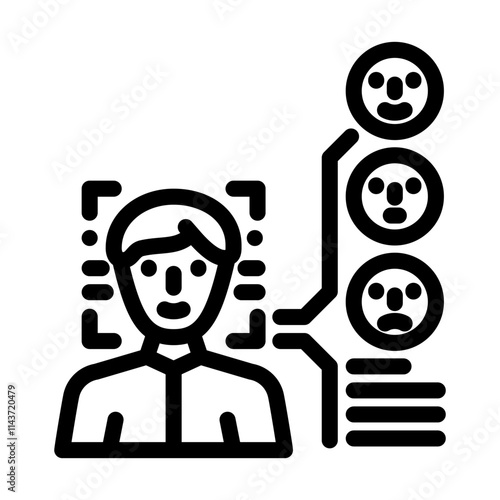 sentiment analysis face nlp line icon vector. sentiment analysis face nlp sign. isolated contour symbol black illustration