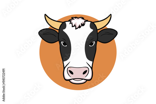 cow on a white