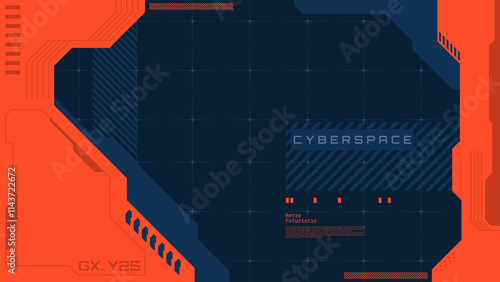 abstract retro futuristic and sci-fi background with cyberpunk style design