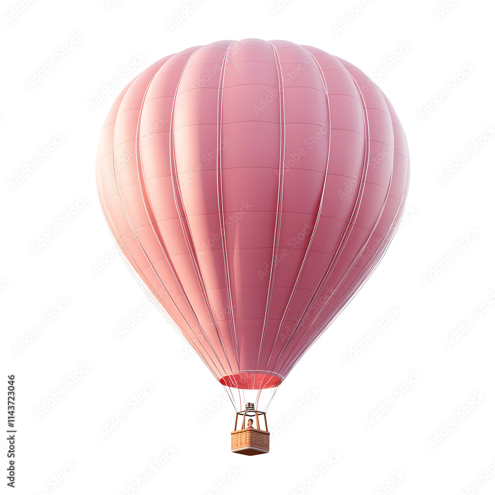 Naklejka premium Pink Hot Air Balloon Isolated on White Background