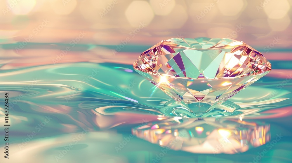 Fototapeta premium Precious stone dazzling, awesome art in background. Gemstone magnificent, stone minerals are great.