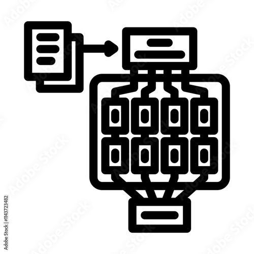 natural language model nlp line icon vector. natural language model nlp sign. isolated contour symbol black illustration