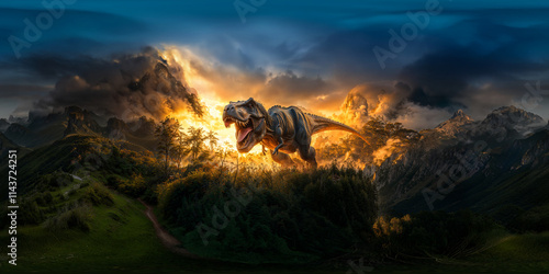 T_Rex inferno 8K VR 360 Equirectangular Spherical Panorama photo