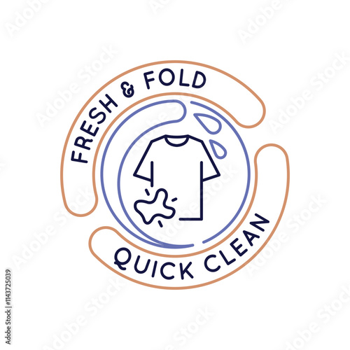 Simple Logo with Fresh and Fold quick clean icon. Simple logo with fresh and fold icon for social media, app, and web design. Vector illustration.