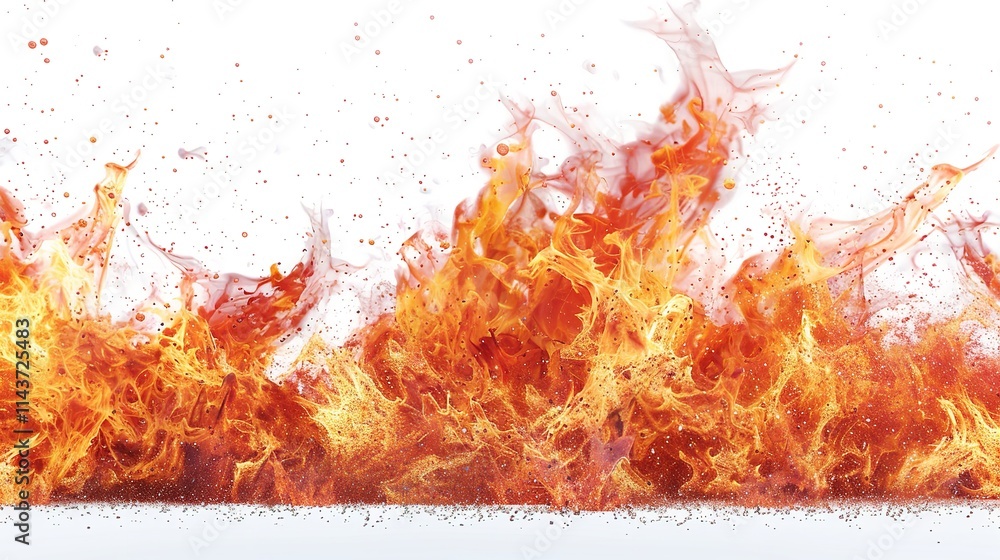 Fire Burst: A burst of flame, with tongues of fire reaching out in all directions, sharply contrasted against a white background. Fire Burst: A burst of flame, with tongues of fire reaching out in all directions, sharply contrasted against a white background.
