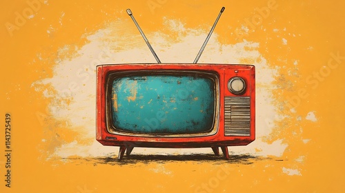 Charming vector illustration of a 1960sstyle television with antennas isolated on white perfect for vintage and design projects photo