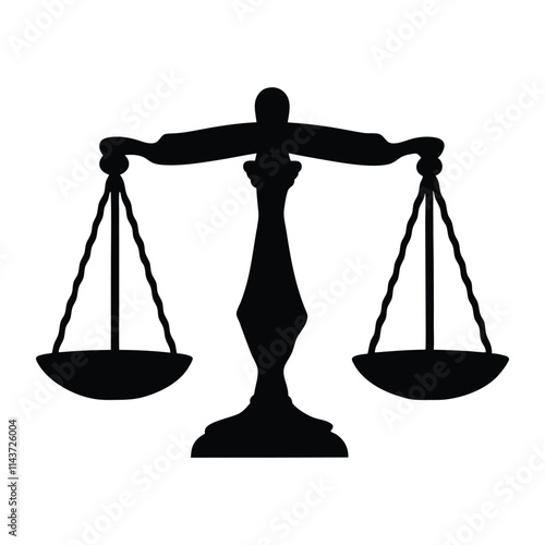 Balance scale black silhouette illustration