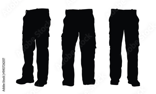 Cargo pants black silhouette illustration