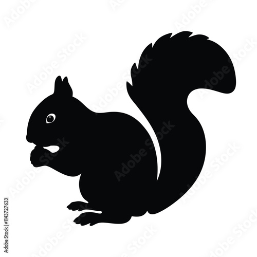 Squirrel silhouette illustration isolated on a white background