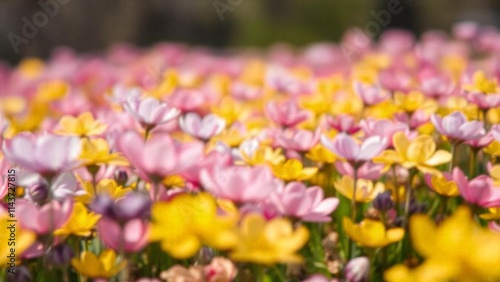 Blurry Floral Bliss: Abstract Spring Flowers in Soft Focus