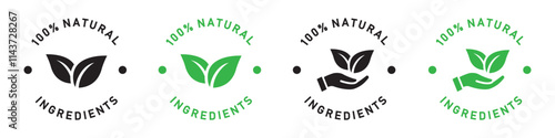 Natural ingredients product label icon, vector illustration
