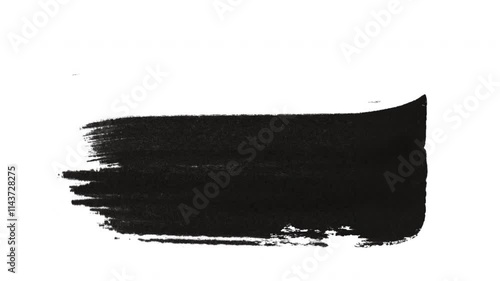 Ink brush paint  stroke black stock animation with   paint splash.suitable for Abstract background for presentations and ads. alpha channel only 4k.