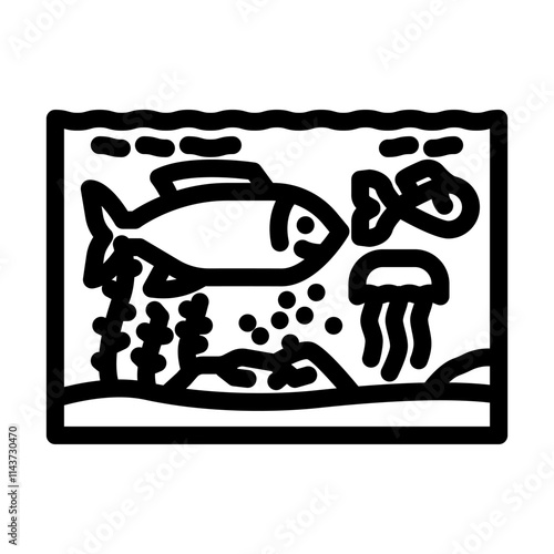marine life world ocean line icon vector. marine life world ocean sign. isolated contour symbol black illustration