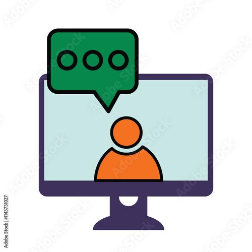 Online mentorship icon mentoring from computer online class, freelance job, vector illustration design background