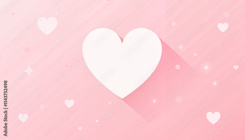White heart on pink background with sparkling accents.
White heart on pink background with sparkling accents.