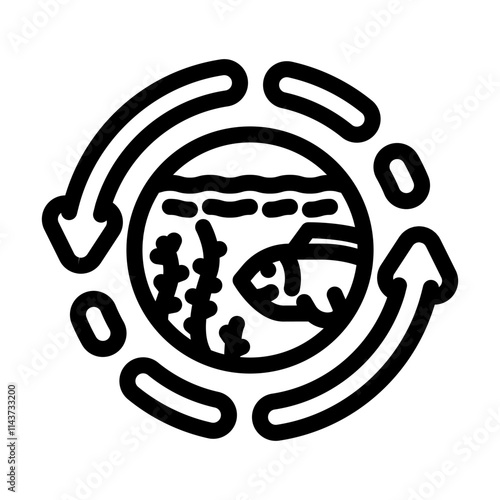 marine ecosystem world ocean line icon vector. marine ecosystem world ocean sign. isolated contour symbol black illustration