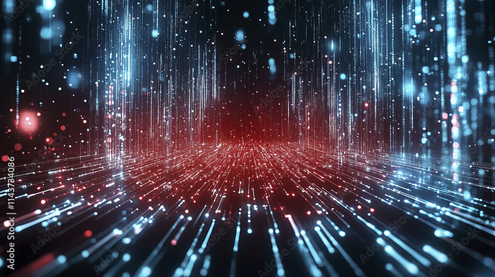 Obraz premium Dynamic abstract background with neon lights and sci fi elements