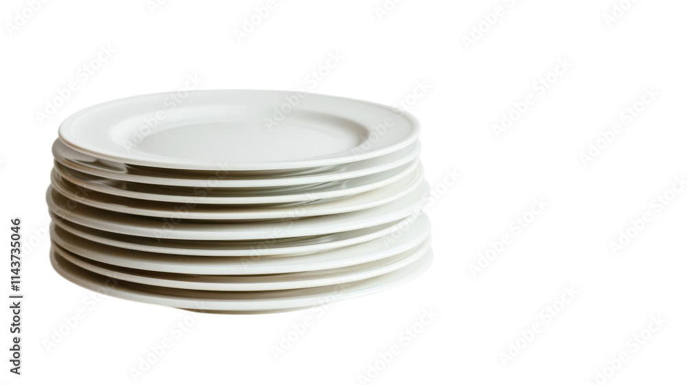 Stylish stack of white plates for elegant dining occasions Stylish stack of white plates for elegant dining occasions